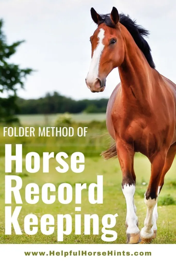 Pinterest Pin - Folder Method of Horse Record Keeping
