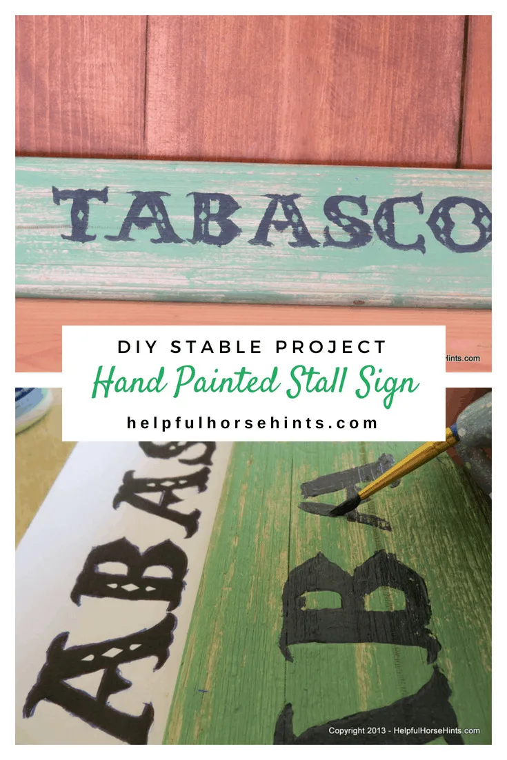 Pinterest pin - DIY Hand Painted Stall Signs