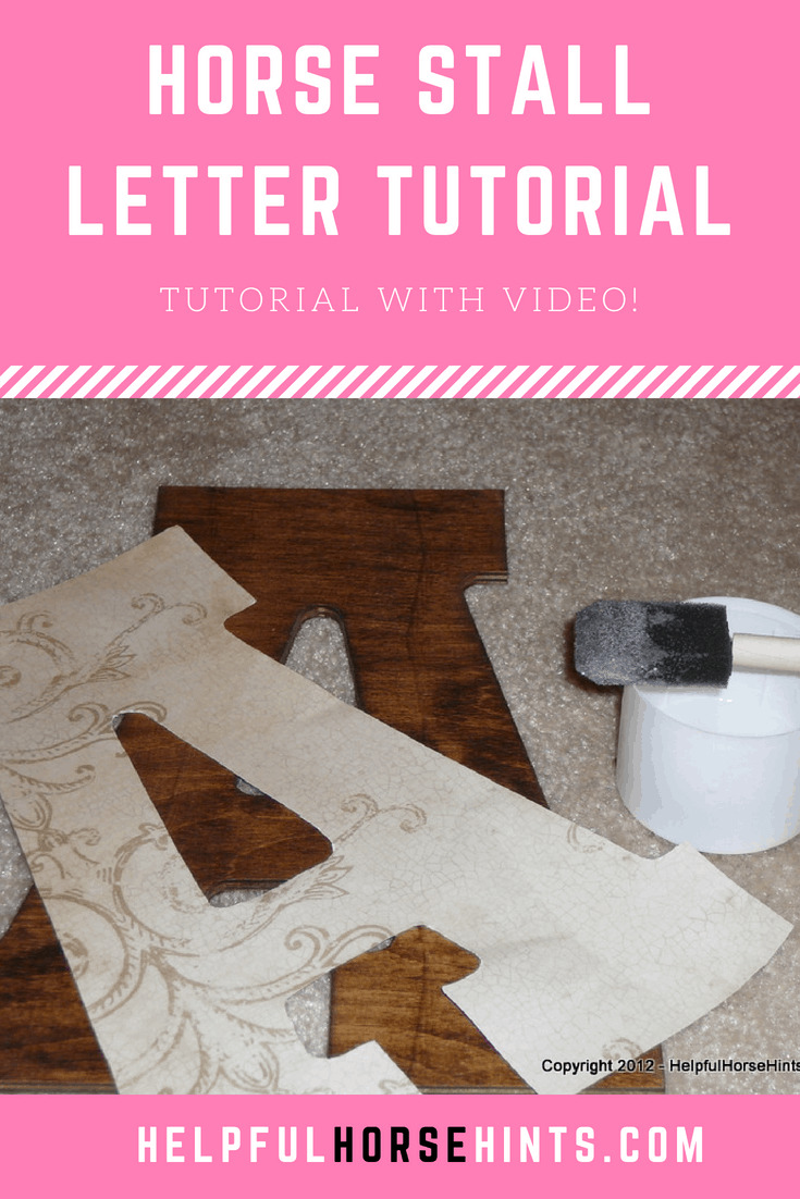 Pinterest pin - Horse Stall Letter Tutorial