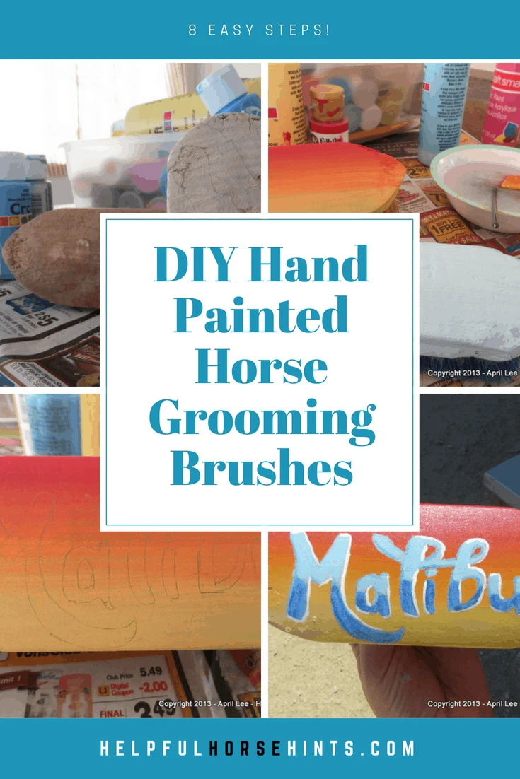 Pinterest pin - Hand Painted Horse Grooming Brushes-DIY