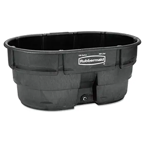 Rubbermaid Commercial Products Stock Tank, 150-Gallons, Heavy Duty Black Container