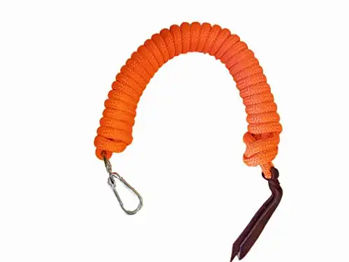Knotty Girlz 9/16" Double Braid Polyester Yacht Rope Natural Horse Trainling Line, Longline/Lunge Line 22ft. Yacht Rope with O Ring and Carabineer (Neon Orange)