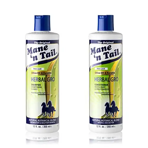 Mane 'n Tail: Herbal Gro Shampoo + Conditioner (12 oz Each), Olive Oil Complex That Helps Strengthens & Nourishes Hair
