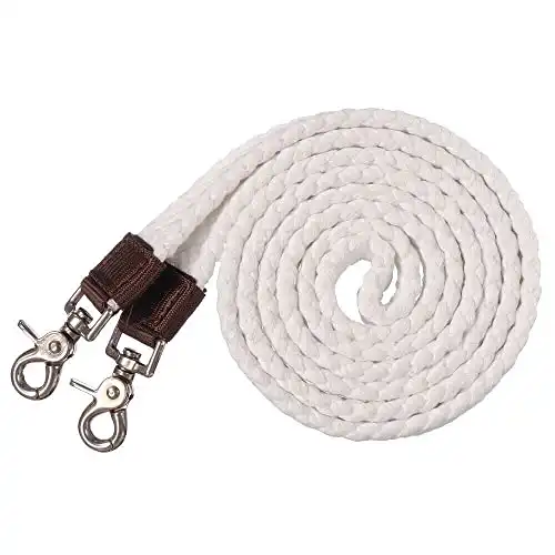 Braided Flat Cotton Roping Rein White