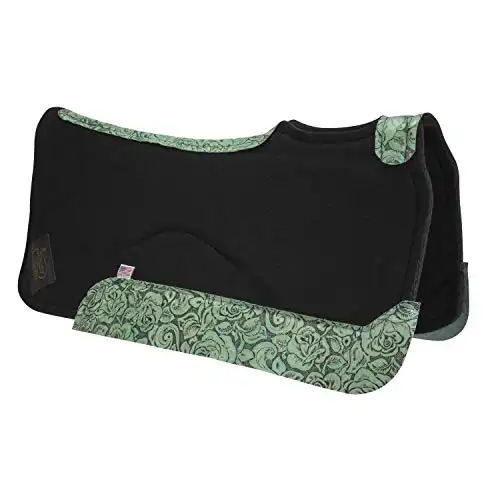 Impact Gel Contour Saddle Pad with Teal Floral Leather