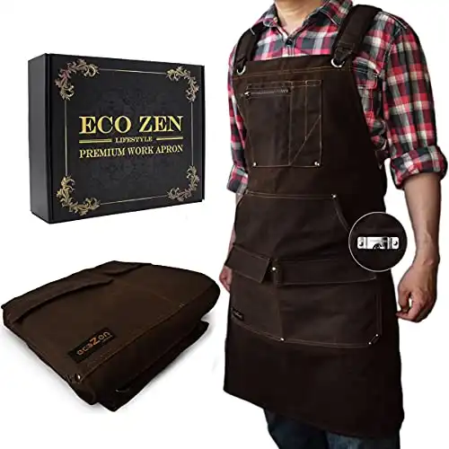 Woodworking Shop Apron - 16 oz Waxed Canvas Work Aprons 