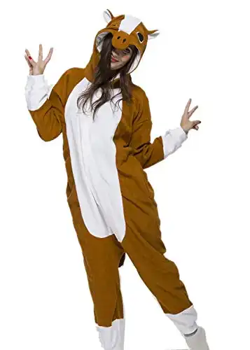 Unisex Adult Animal Pajamas Soft One-Piece Costume