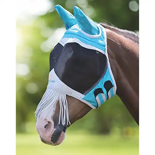 Shires Fine Mesh Fly Mask with Nose Fringe