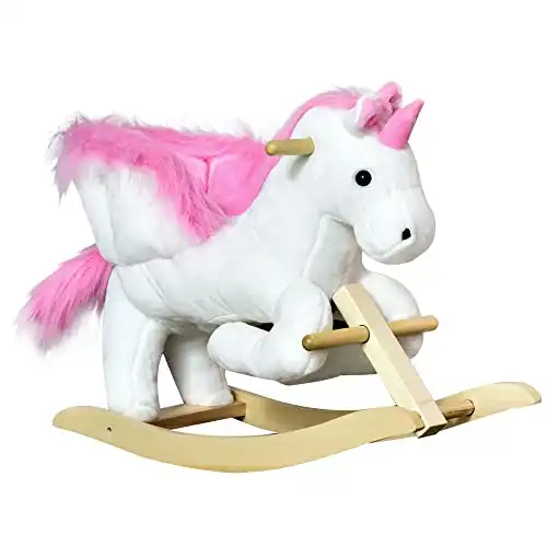 Qaba Baby Rocking Horse Toy for Kids with Magical Singing
