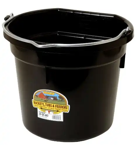 Little Giant 20 Quart Black Flat Plastic Bucket