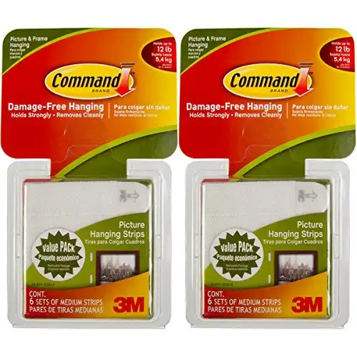 Command 3M 12ct Pack Picture & Frame Hanging Strips Sets