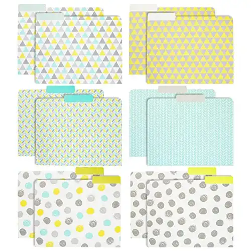 12 Pack Geometric File Folders