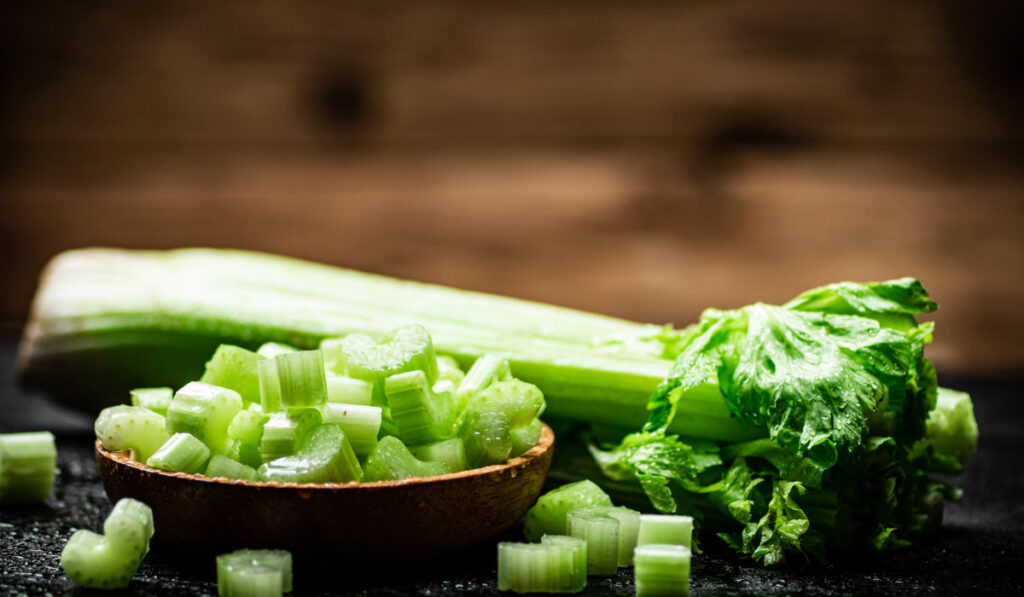 A plate of celery slices