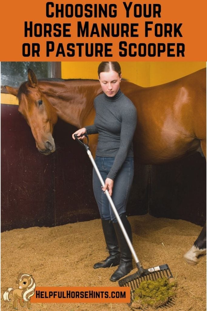 Pinterest pin - Guide to Choosing Your Horse Manure Fork or Pasture Scooper