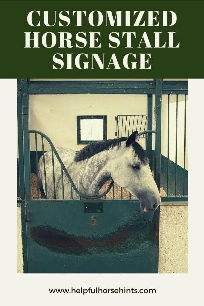 Pinterest pin - Customized Horse Stall Sign