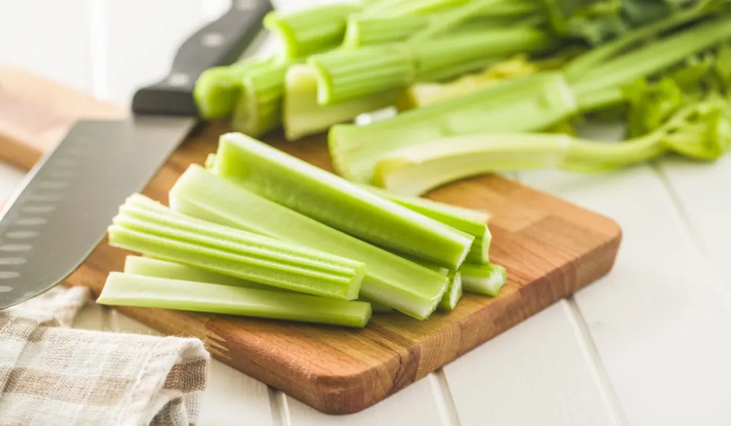 Cutting celery stalks