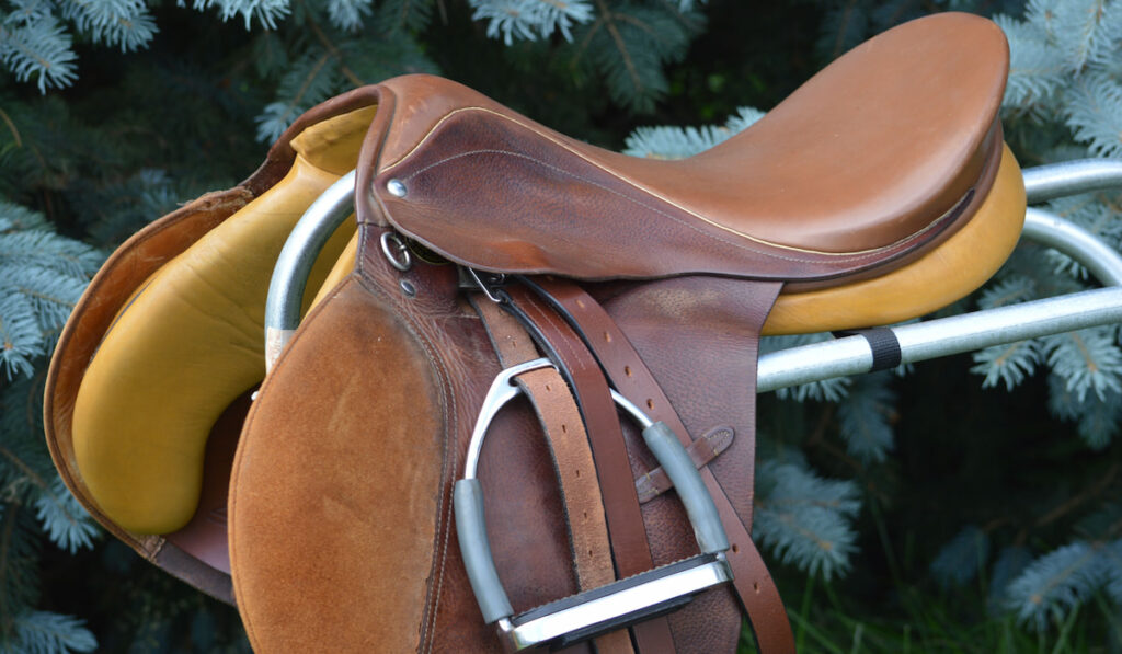 English riding saddle for showing at the local horse shows