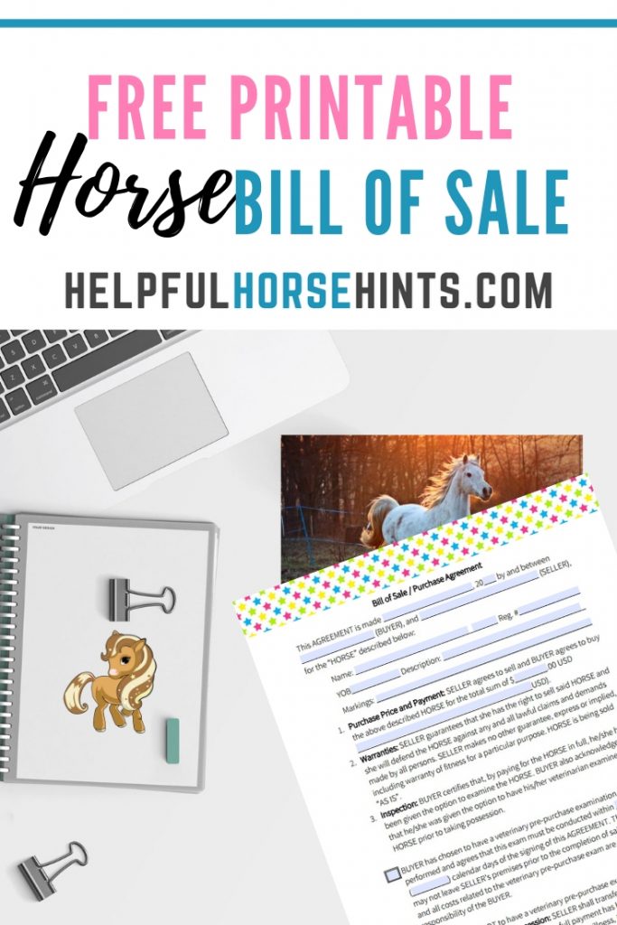 free printable horse bill of sale