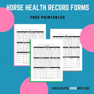 Horse Health Record Form - FREE Printable (.PDF) - Helpful Horse Hints