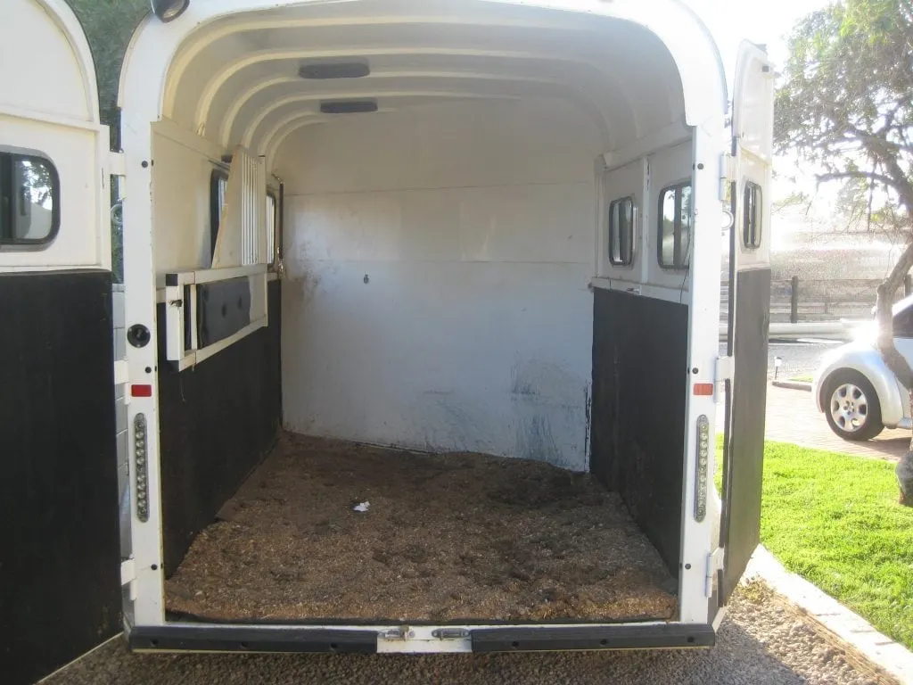 Horse Trailer with Dividers Tied Back