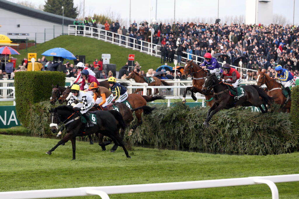 Horses jumping on Liverpool Jump