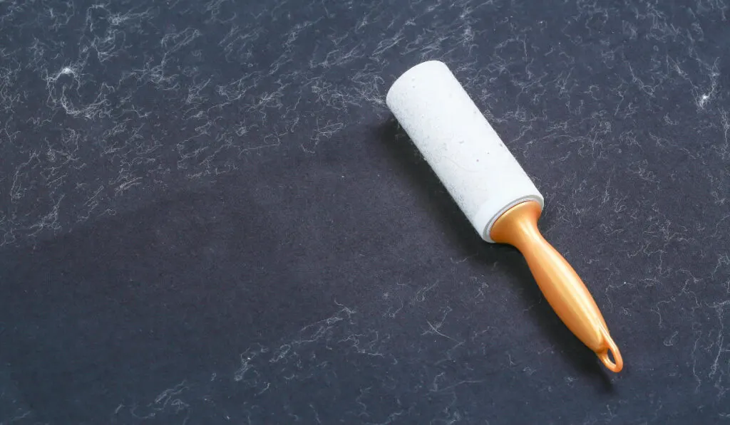 Lint roller on a black background