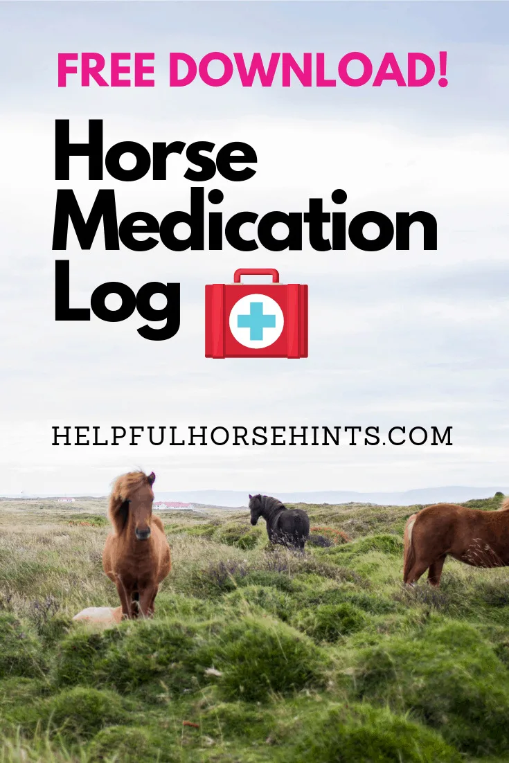 free horse form medication log
