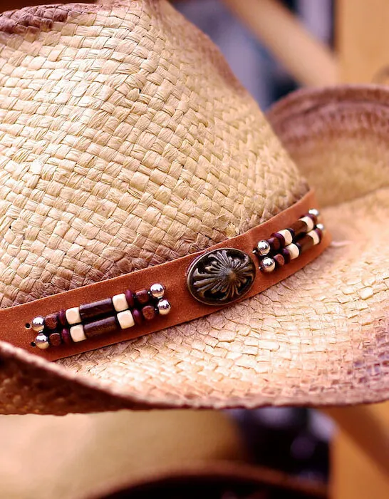 Straw-cowboy-hat-on-display