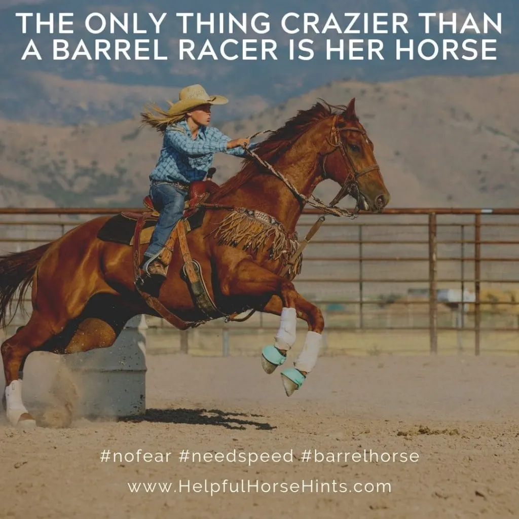 Pinterest Pin - The Only Thing Crazier Than A Barrel Racer is Her Horse
