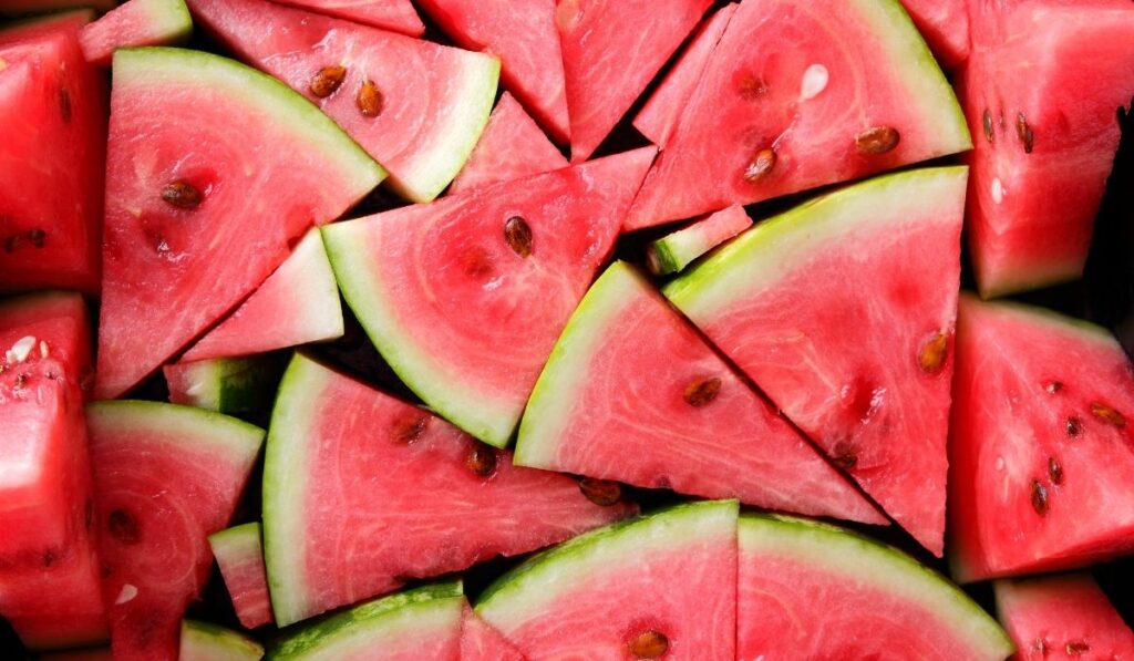 Fresh slices of watermelon