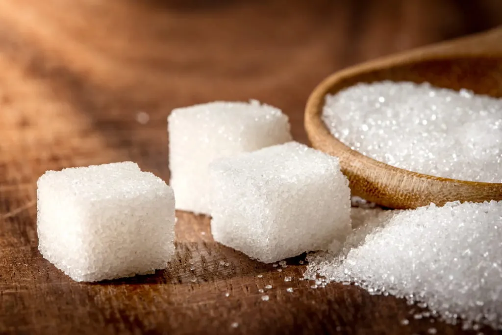 white  sugar cubes