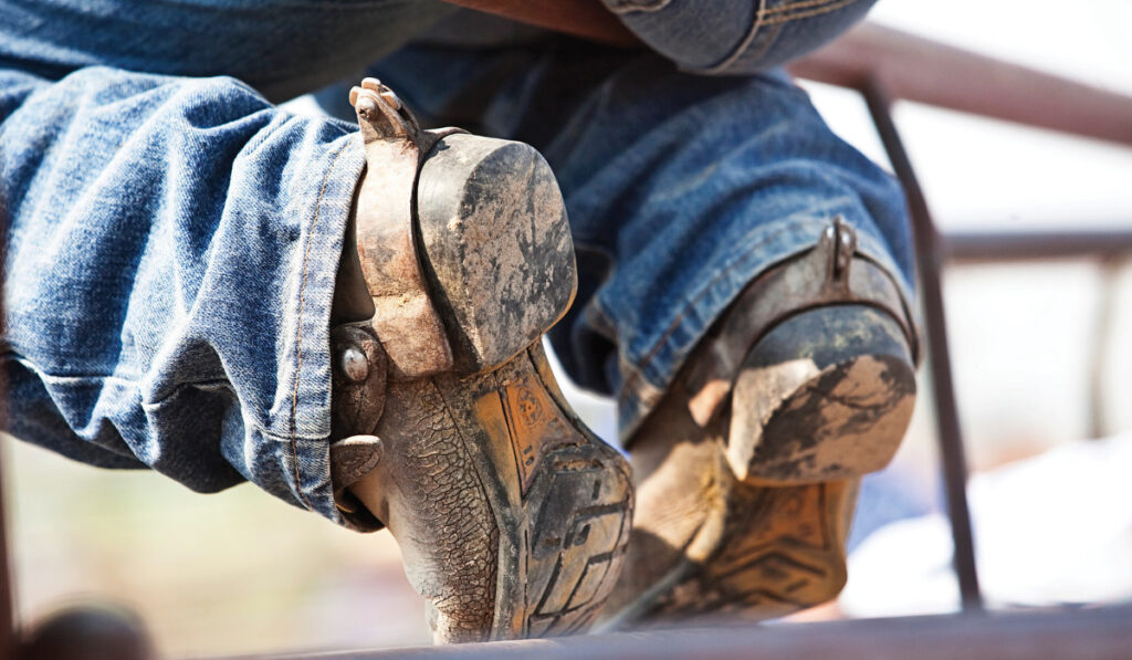 Worn Cowboy Boots with Blue Jeans
