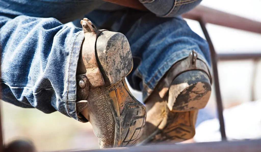 Worn Cowboy Boots with Blue Jeans