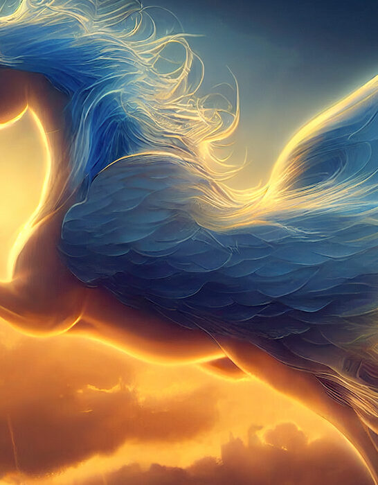 a beautiful artwork of a pegasus