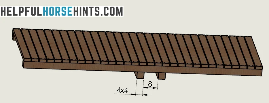 Layout of DIY obstacle horse bridge on white background