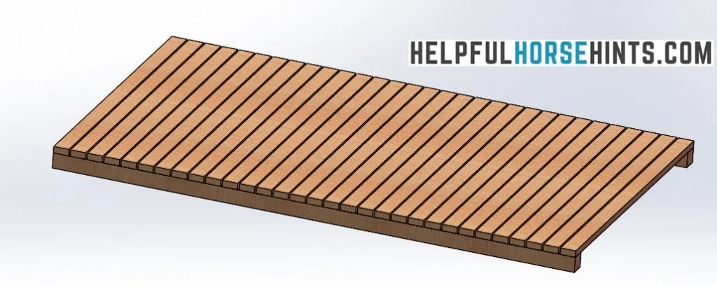 Layout of DIY obstacle horse bridge on white background