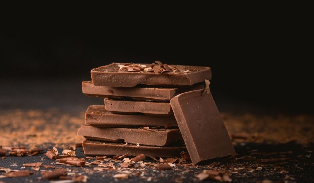 blocks of milk chocolate