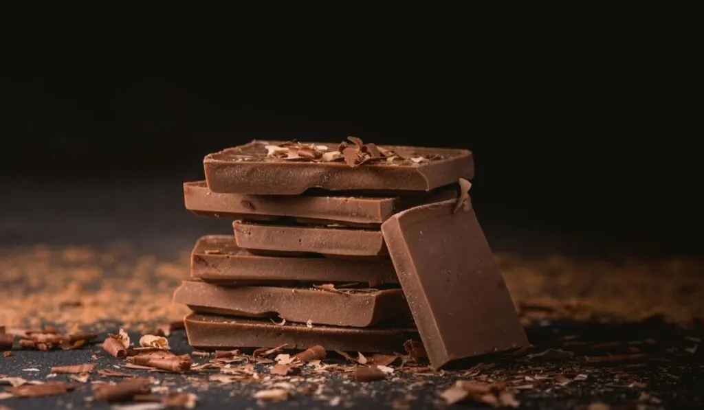 blocks of milk chocolate