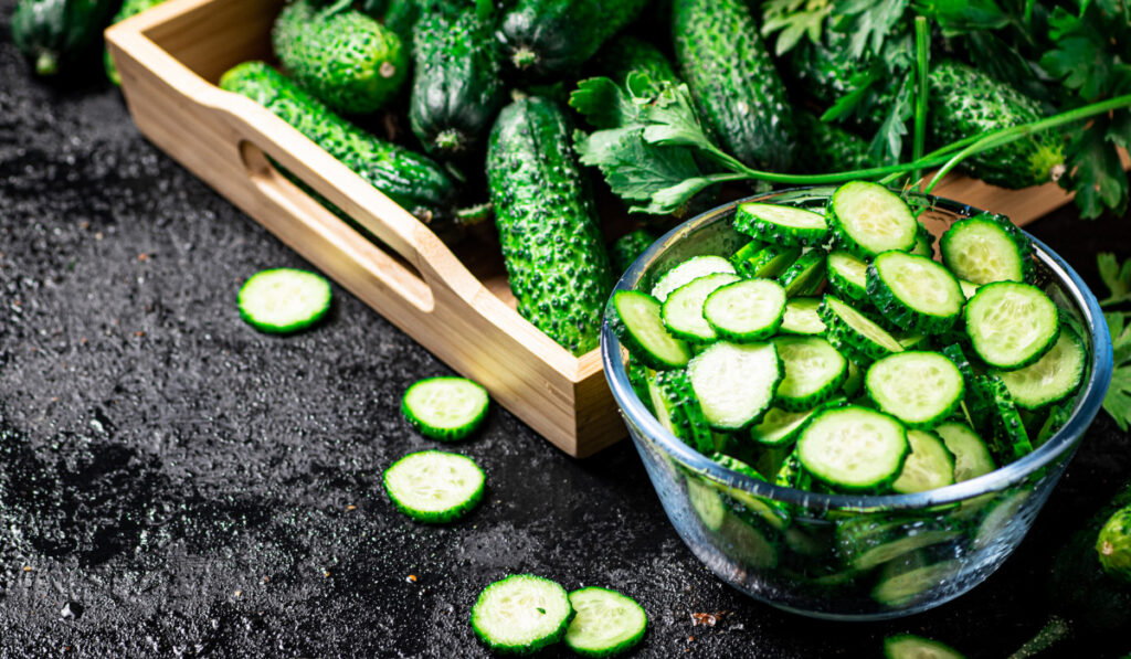 chopped fresh cucumbers