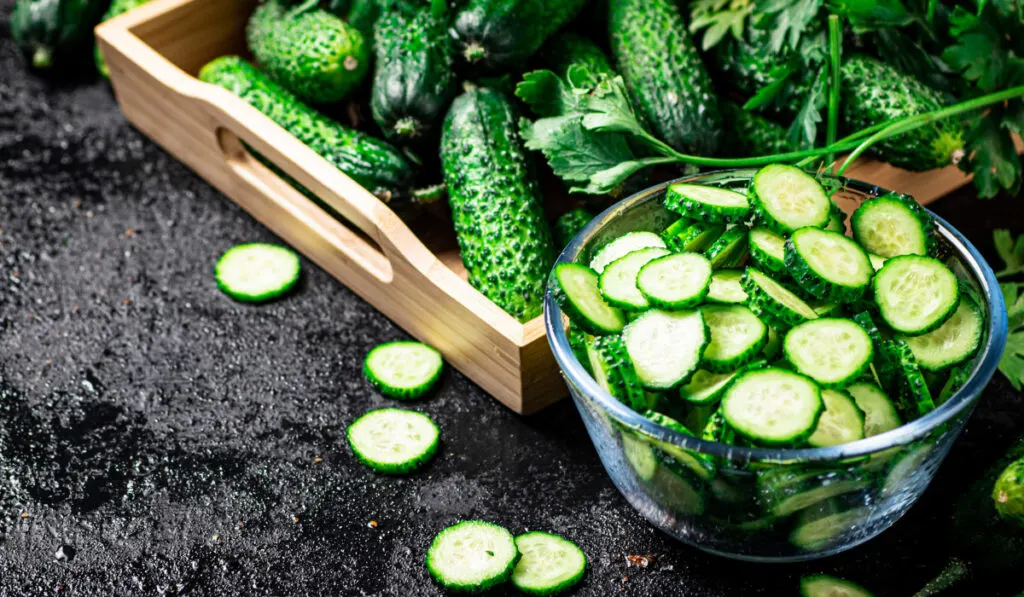 chopped fresh cucumbers