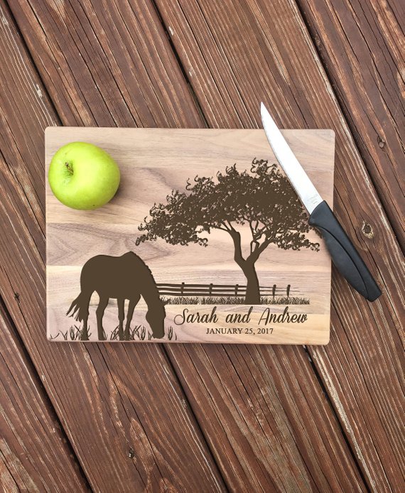 customized horse cutting board