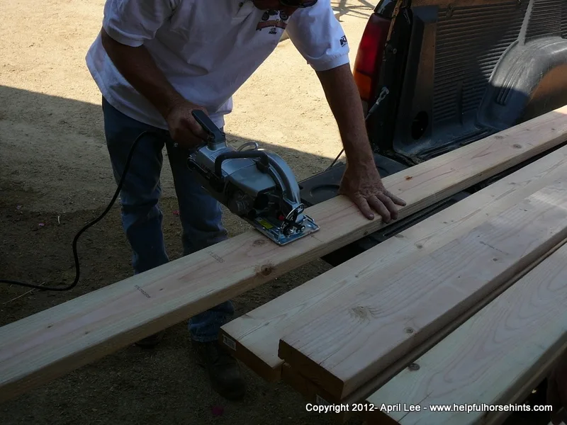 Cutting wood for DIY horse bridge 