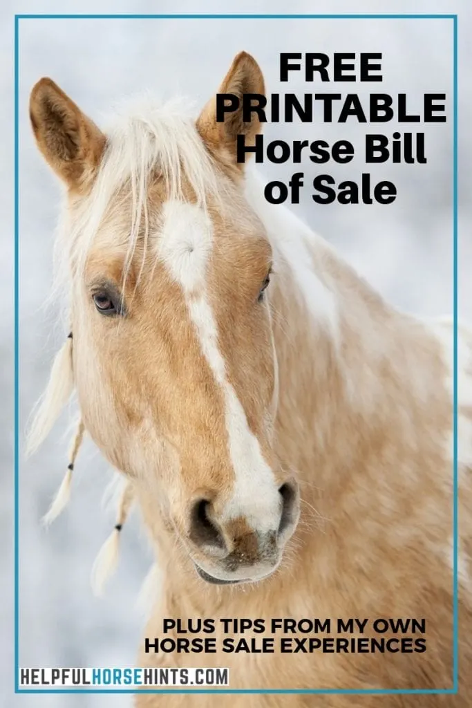 free printable horse sale form