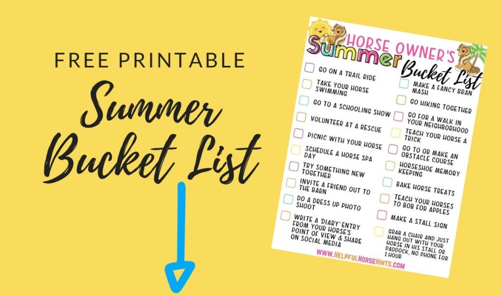 Free Printable Summer Bucket List on yellow background 