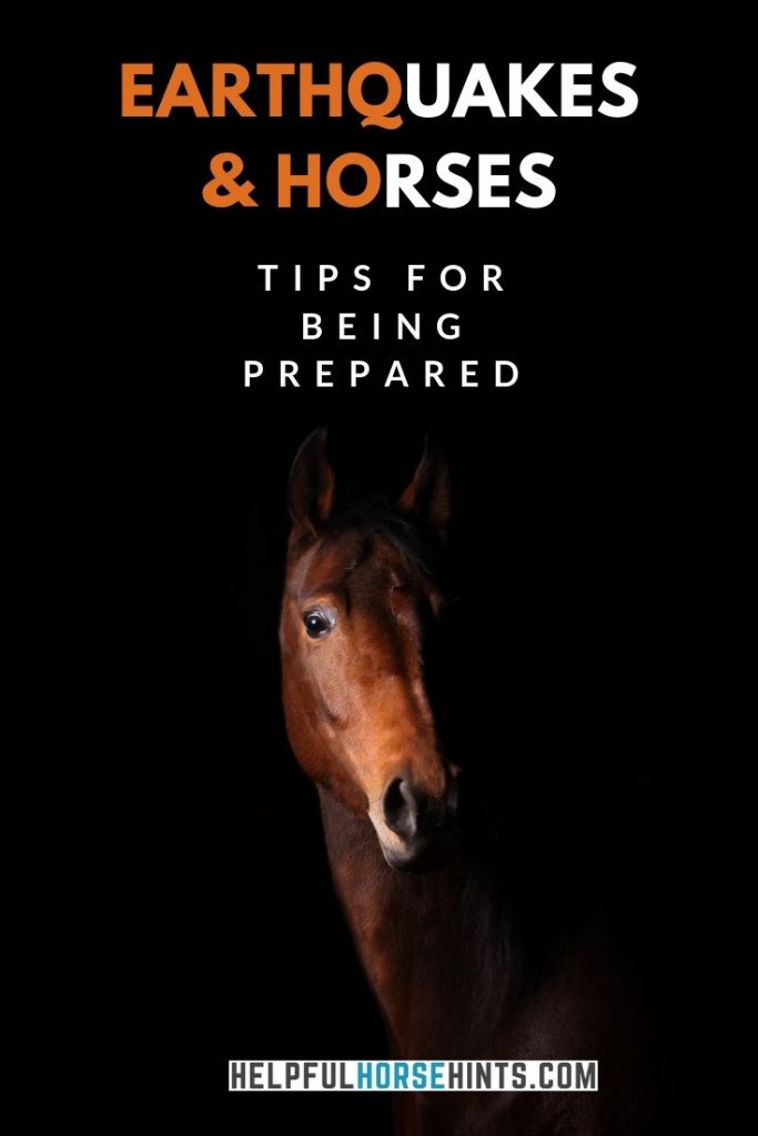 Pinterest pin - Earthquakes and Horses: Tips for Being Prepared