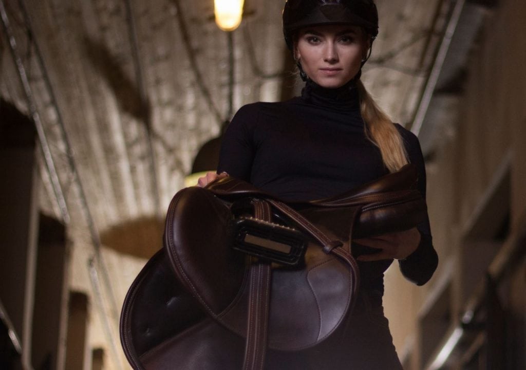 english rider with saddle