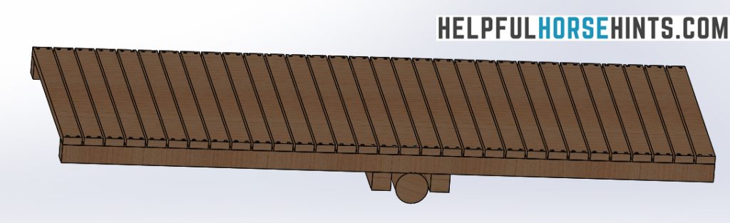 Layout of DIY obstacle horse bridge on white background