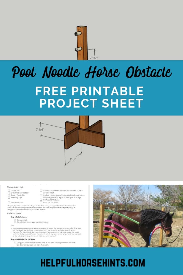 free printable project sheet horse obstacle - pinterest pin