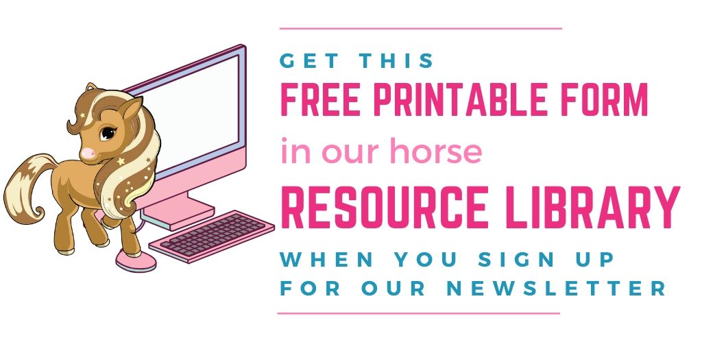 Free printable form in our horse resource library, a horse and computer image