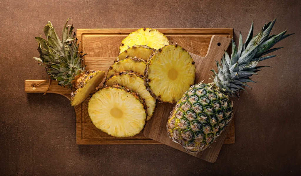 pineapple slices on a board